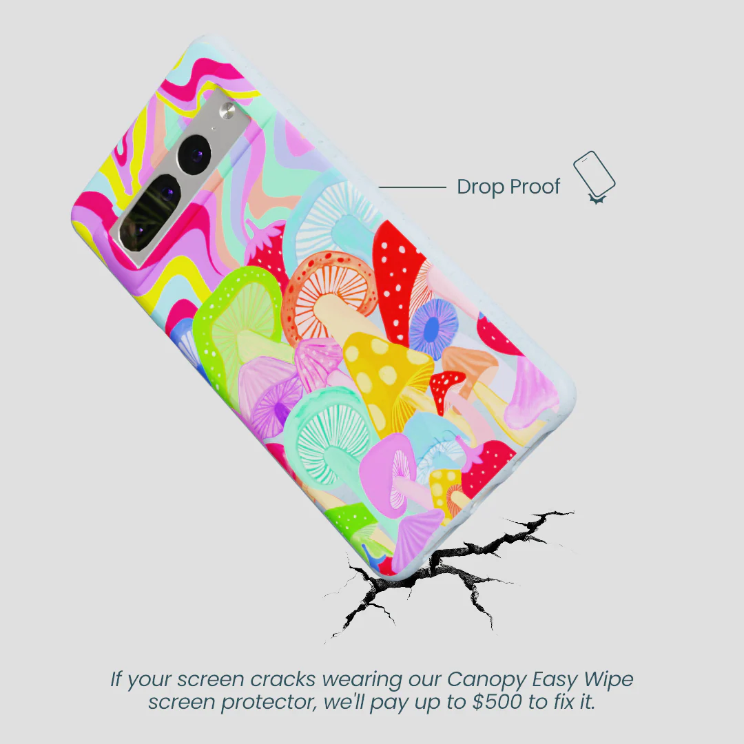 Powder Blue Shroom Spiral Google Pixel 7 Pro Case - Image 4