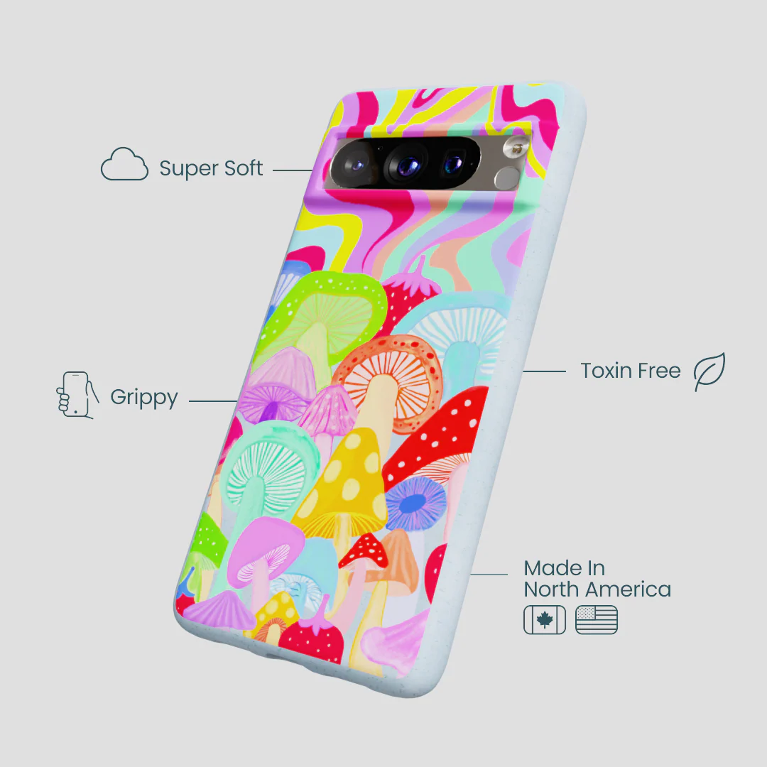 Powder Blue Shroom Spiral Google Pixel 8 Pro Case - Image 3