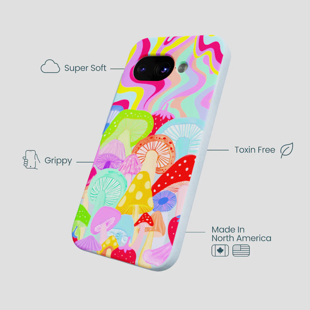 Powder Blue Shroom Spiral Google Pixel 9a Case - Image 3