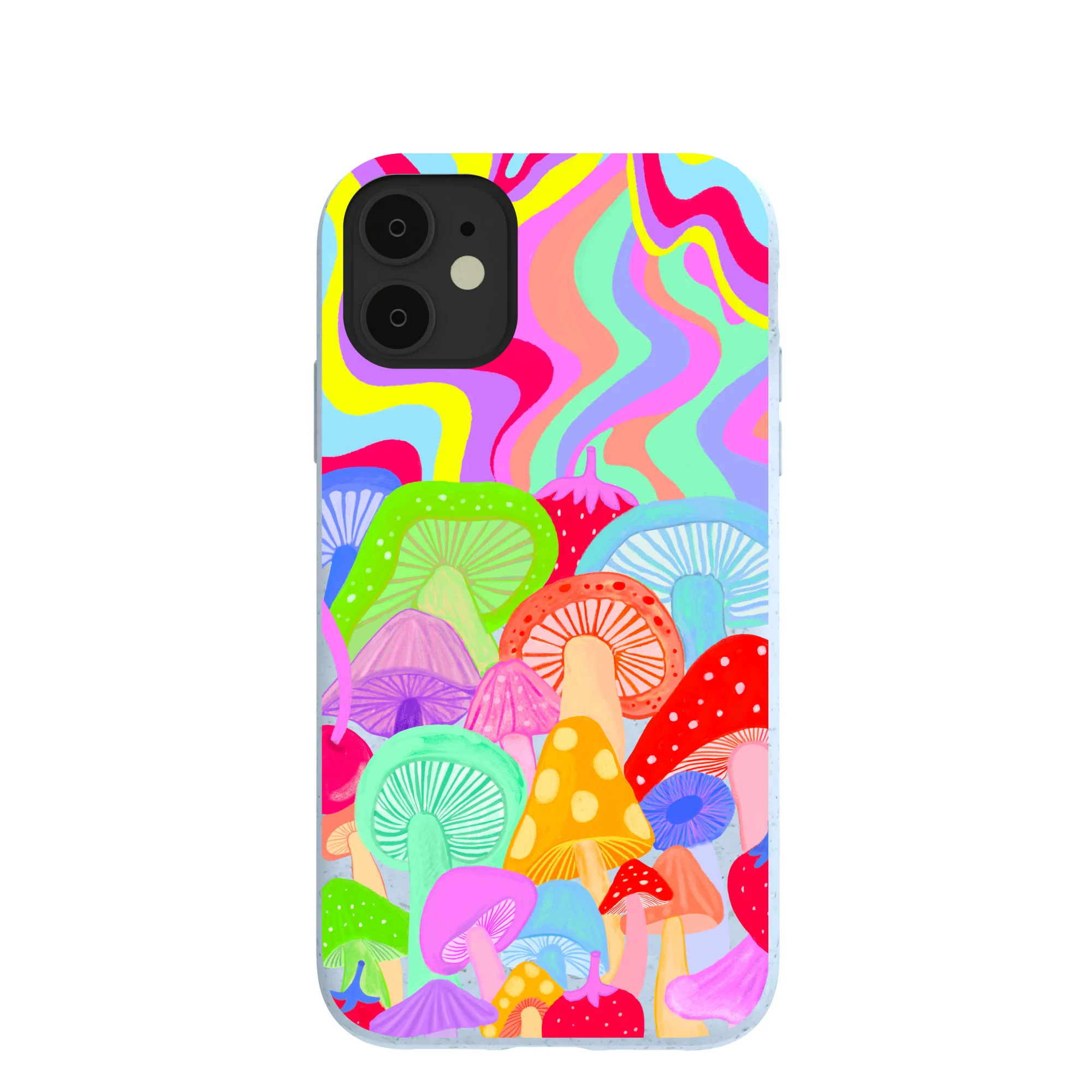 Powder Blue Shroom Spiral iPhone 11 Case