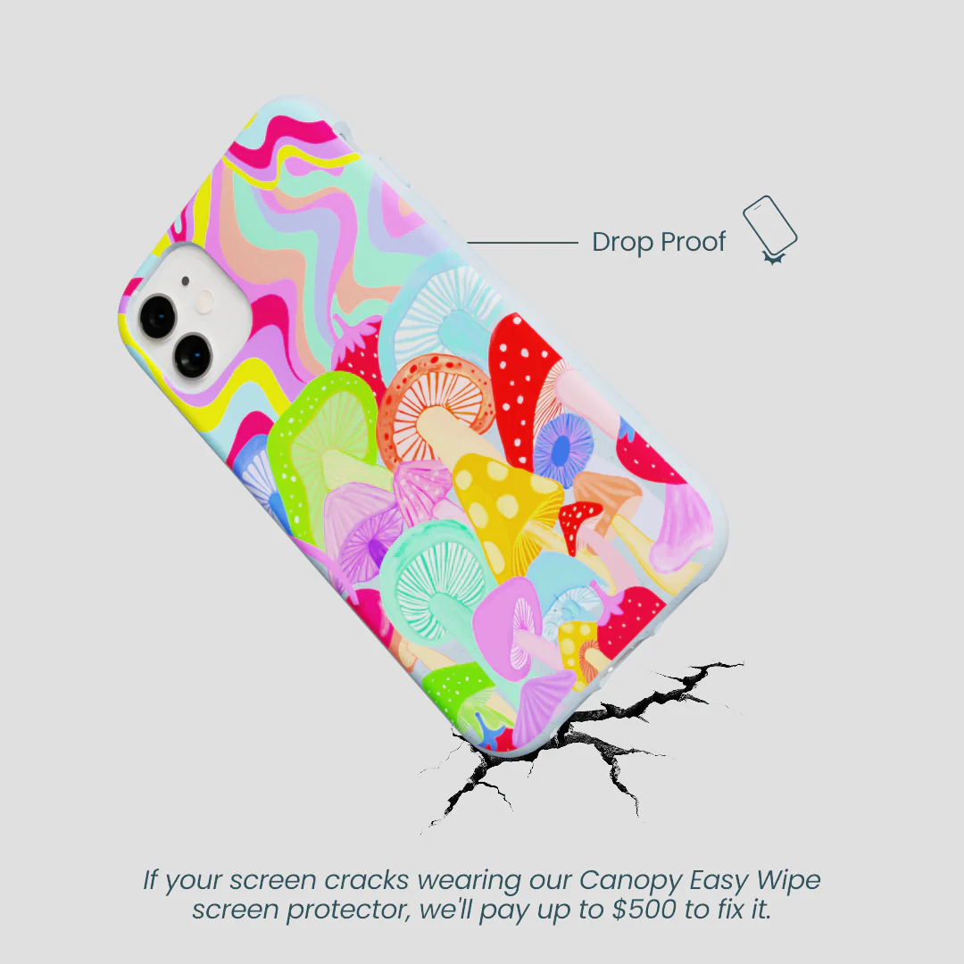 Powder Blue Shroom Spiral iPhone 11 Case - Image 4