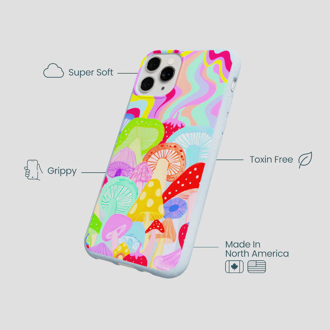 Powder Blue Shroom Spiral iPhone 11 Pro Case - Image 3