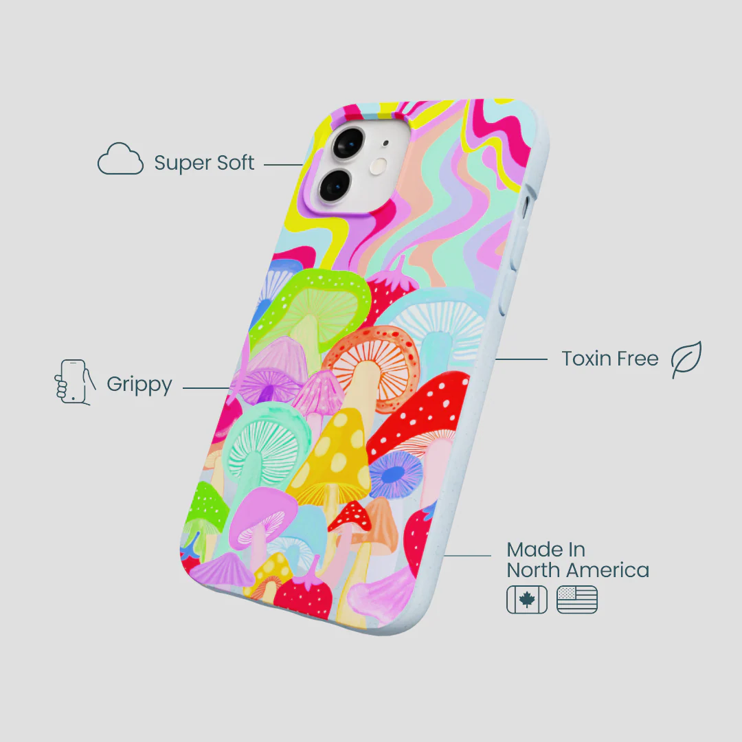 Powder Blue Shroom Spiral iPhone 12/ iPhone 12 Pro Case - Image 3