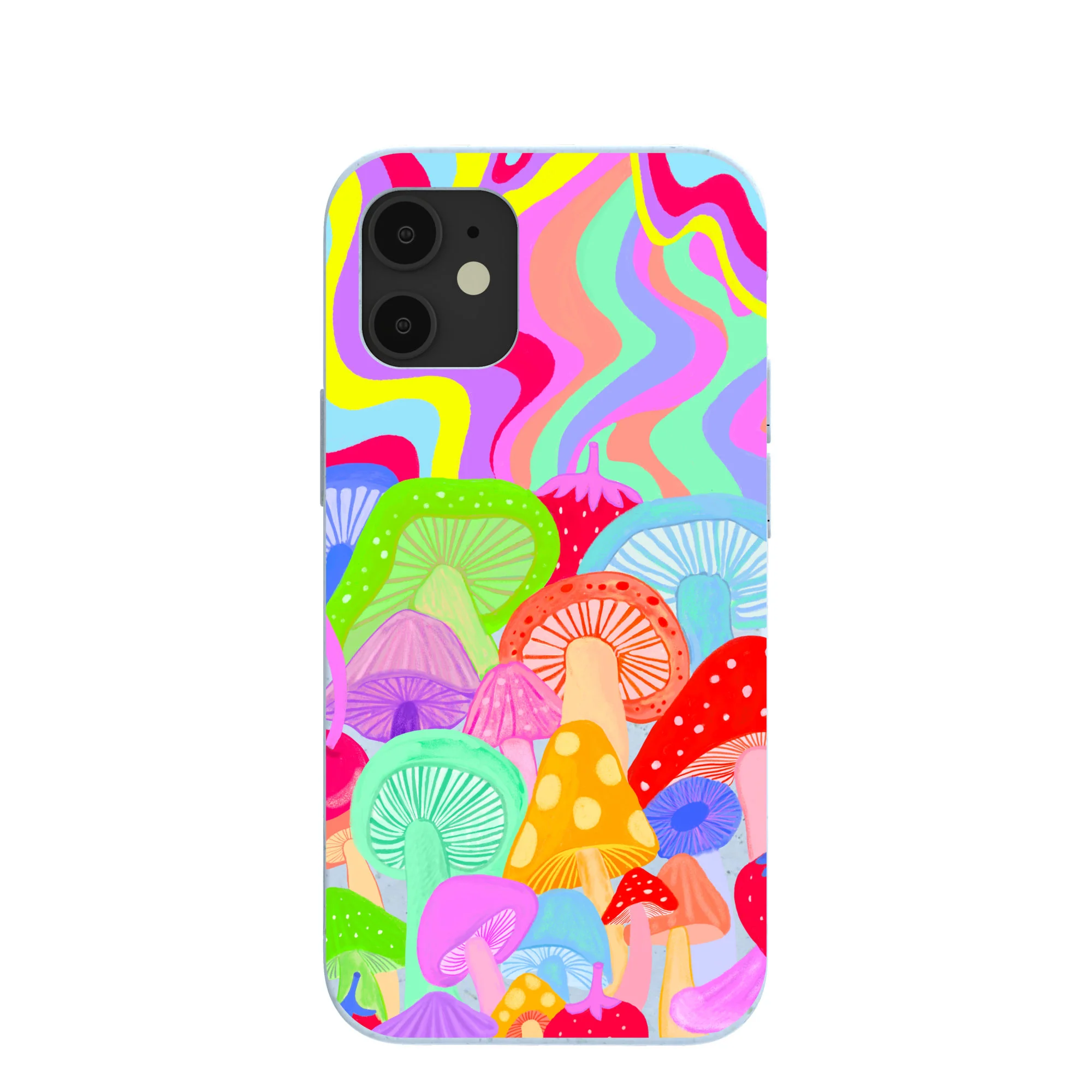 Powder Blue Shroom Spiral iPhone 12 Mini Case