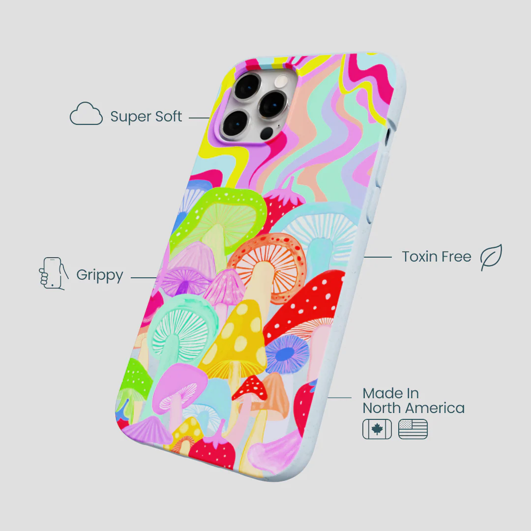 Powder Blue Shroom Spiral iPhone 12 Pro Max Case - Image 3