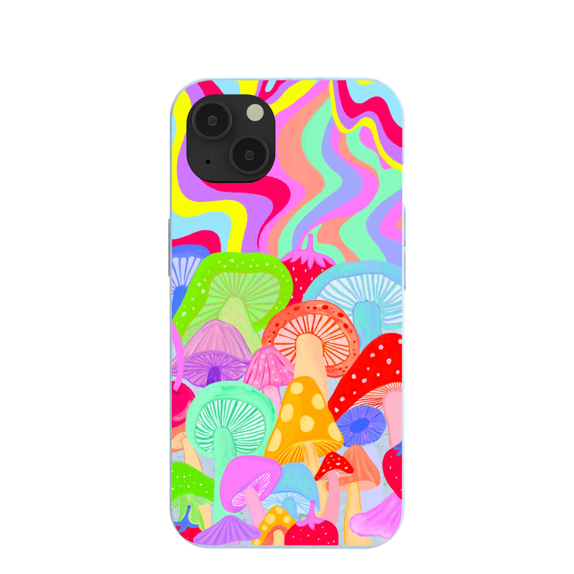 Powder Blue Shroom Spiral iPhone 13 Case