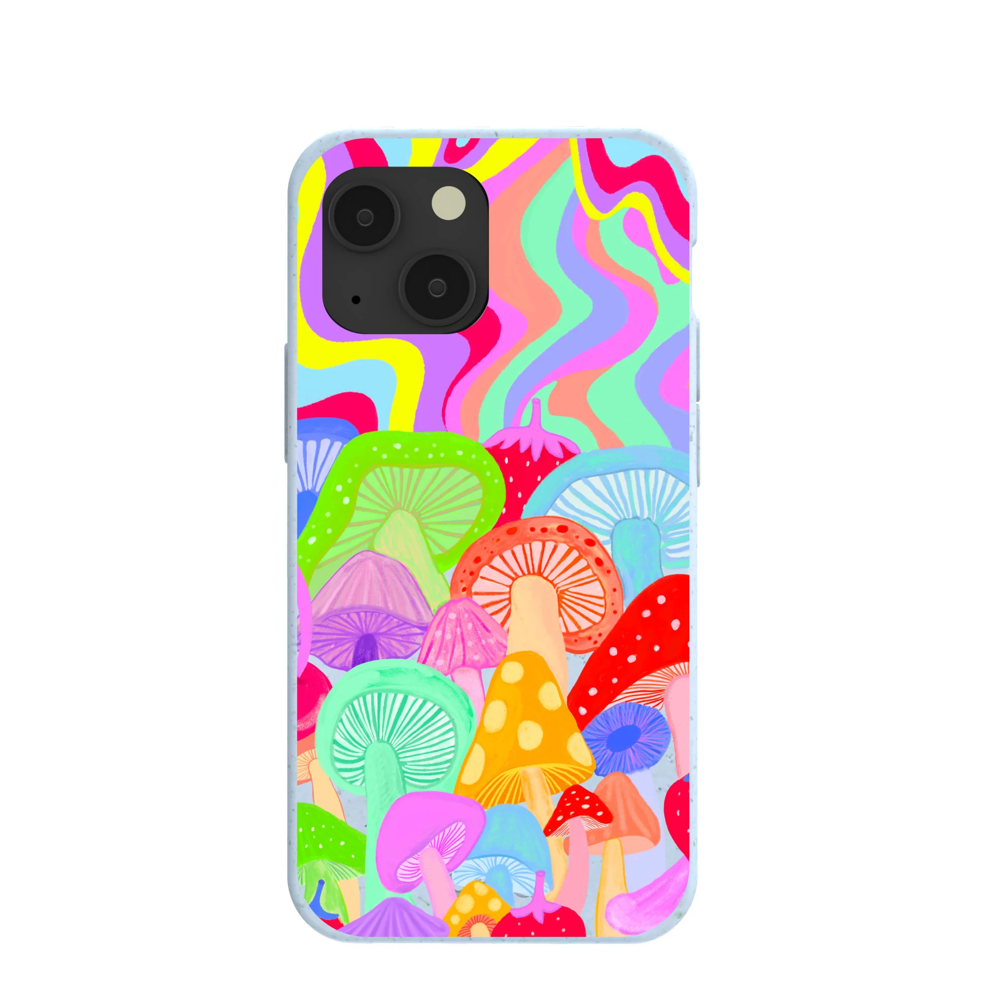 Powder Blue Shroom Spiral iPhone 13 Mini Case