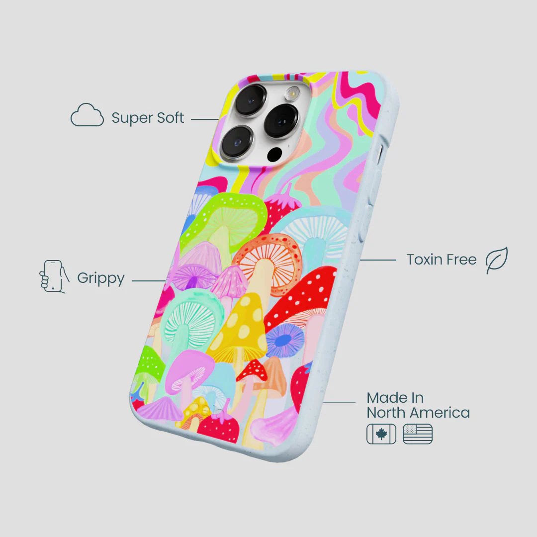 Powder Blue Shroom Spiral iPhone 13 Pro Case - Image 4