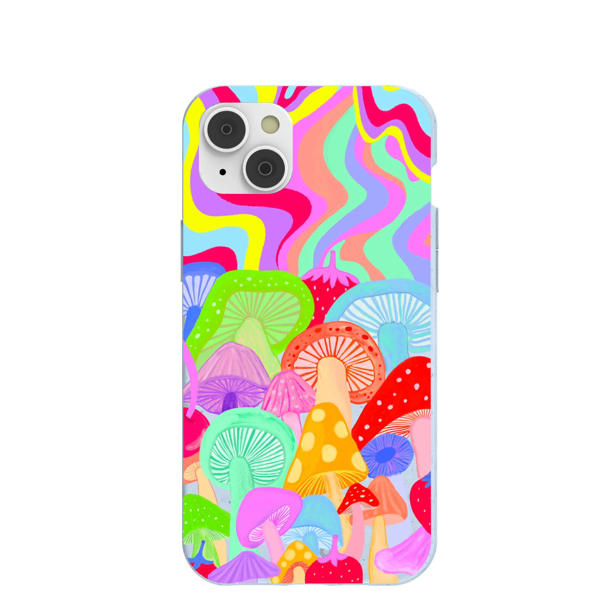Powder Blue Shroom Spiral iPhone 14 Plus Case