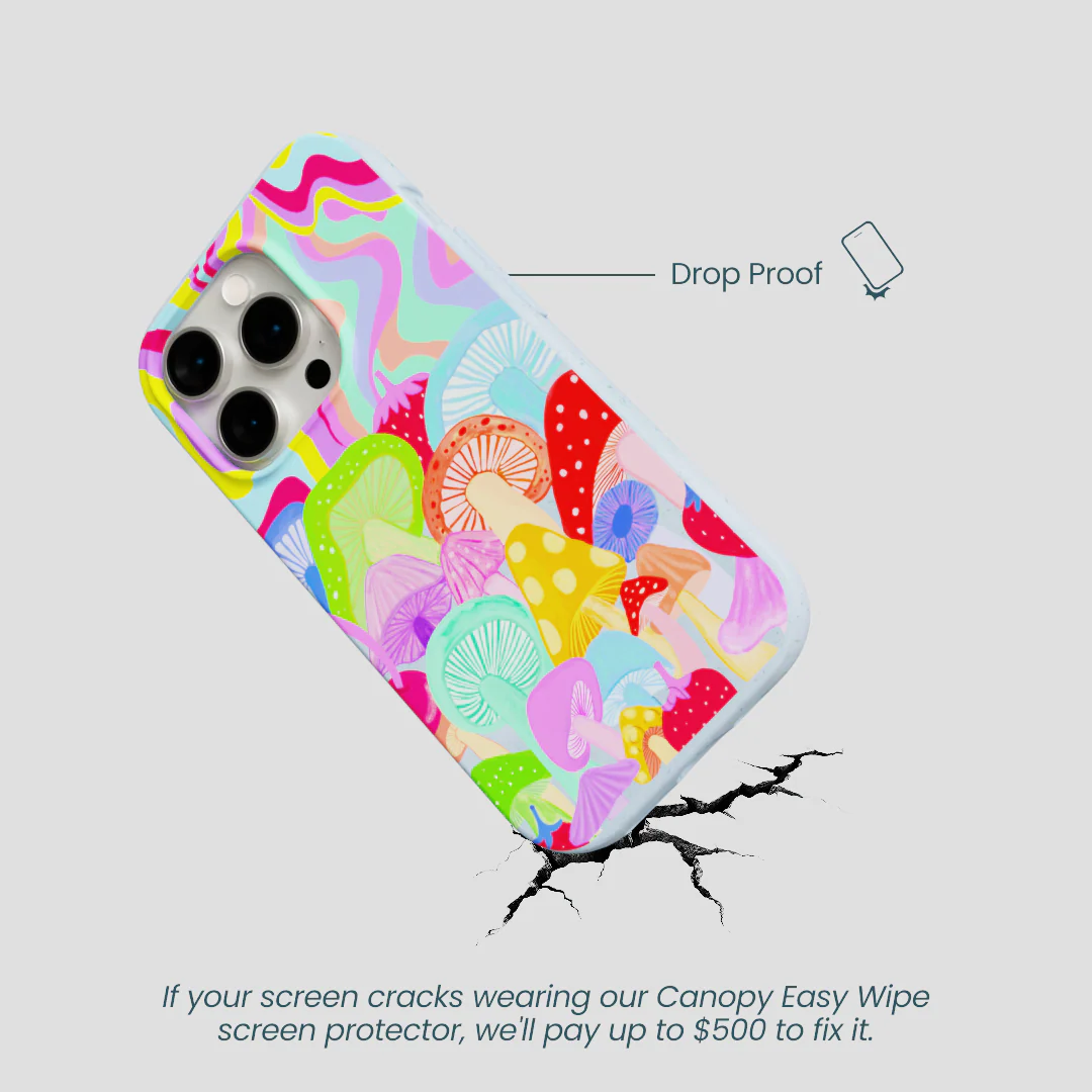 Powder Blue Shroom Spiral iPhone 14 Pro Case - Image 5
