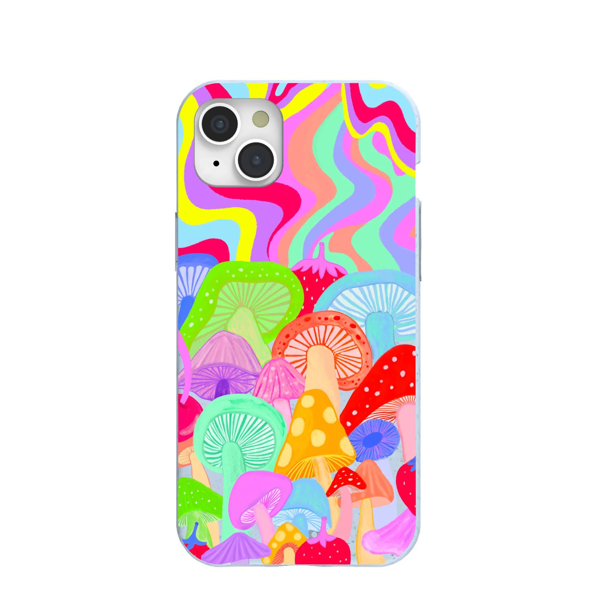 Powder Blue Shroom Spiral iPhone 15 Plus Case