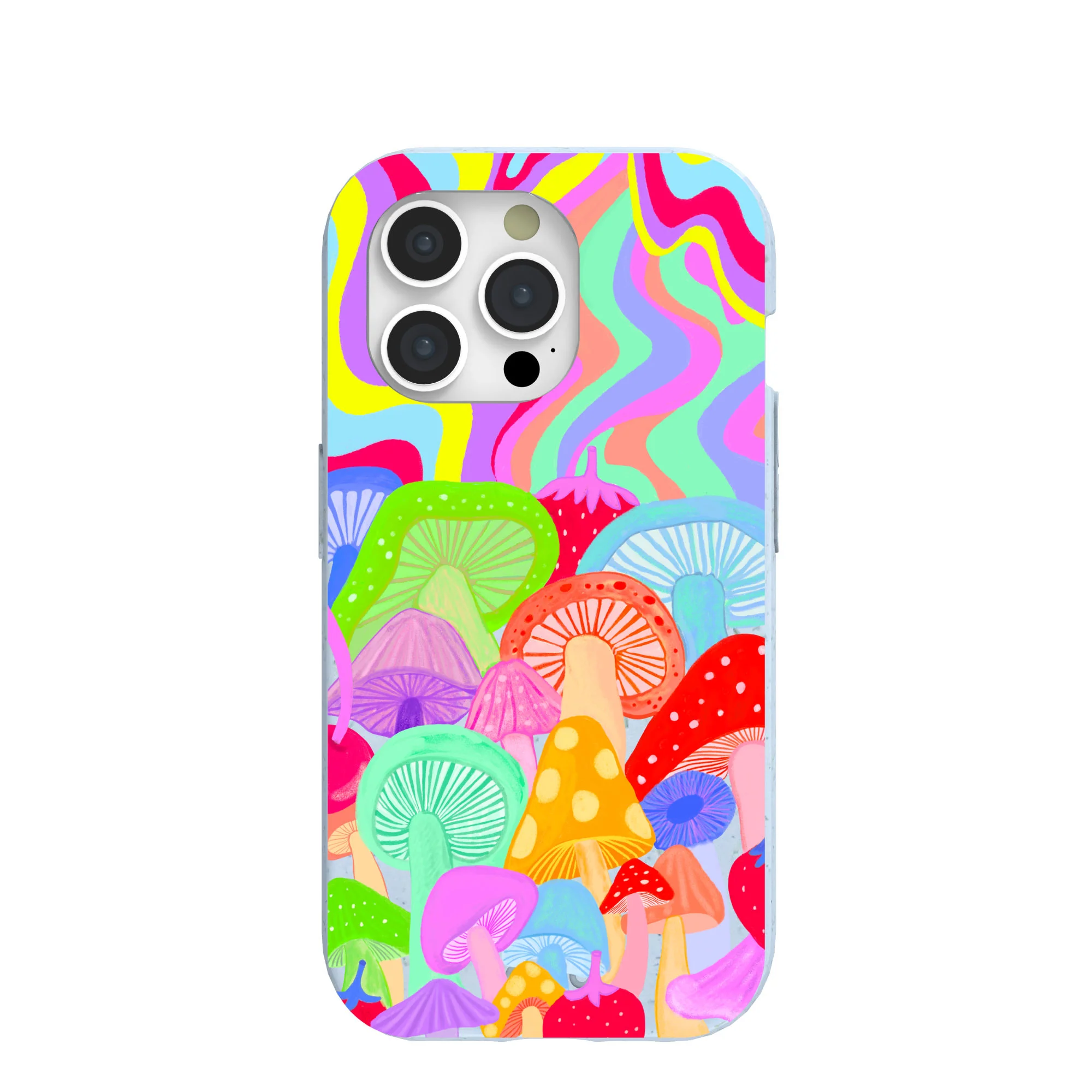 Powder Blue Shroom Spiral iPhone 15 Pro Case