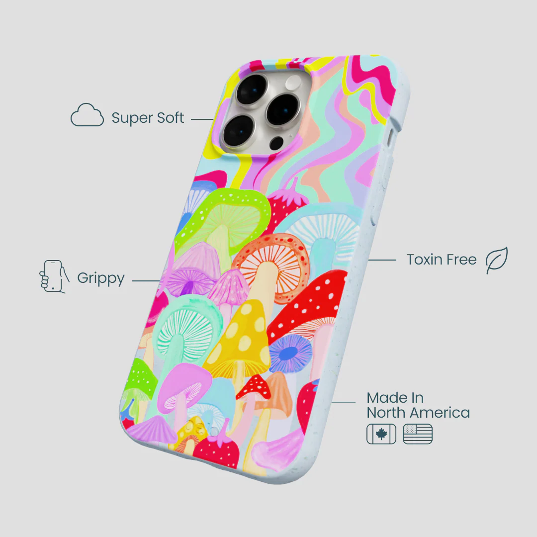 Powder Blue Shroom Spiral iPhone 15 Pro Max Case - Image 4