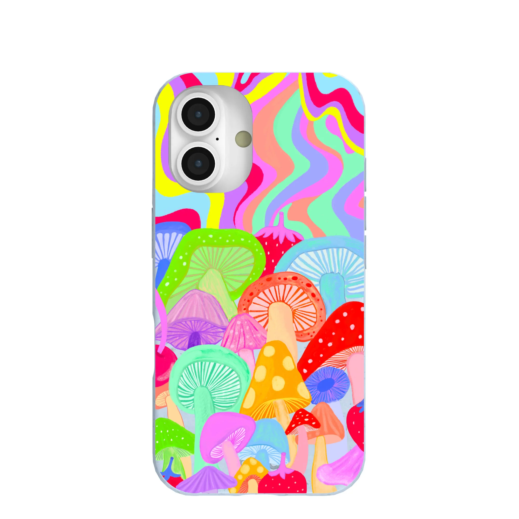 Powder Blue Shroom Spiral iPhone 16 Case