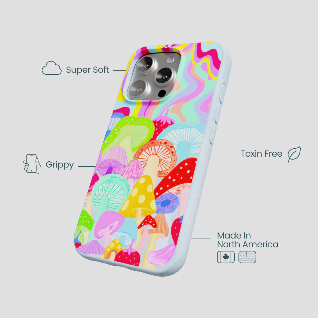 Powder Blue Shroom Spiral iPhone 16 Pro Case - Image 4