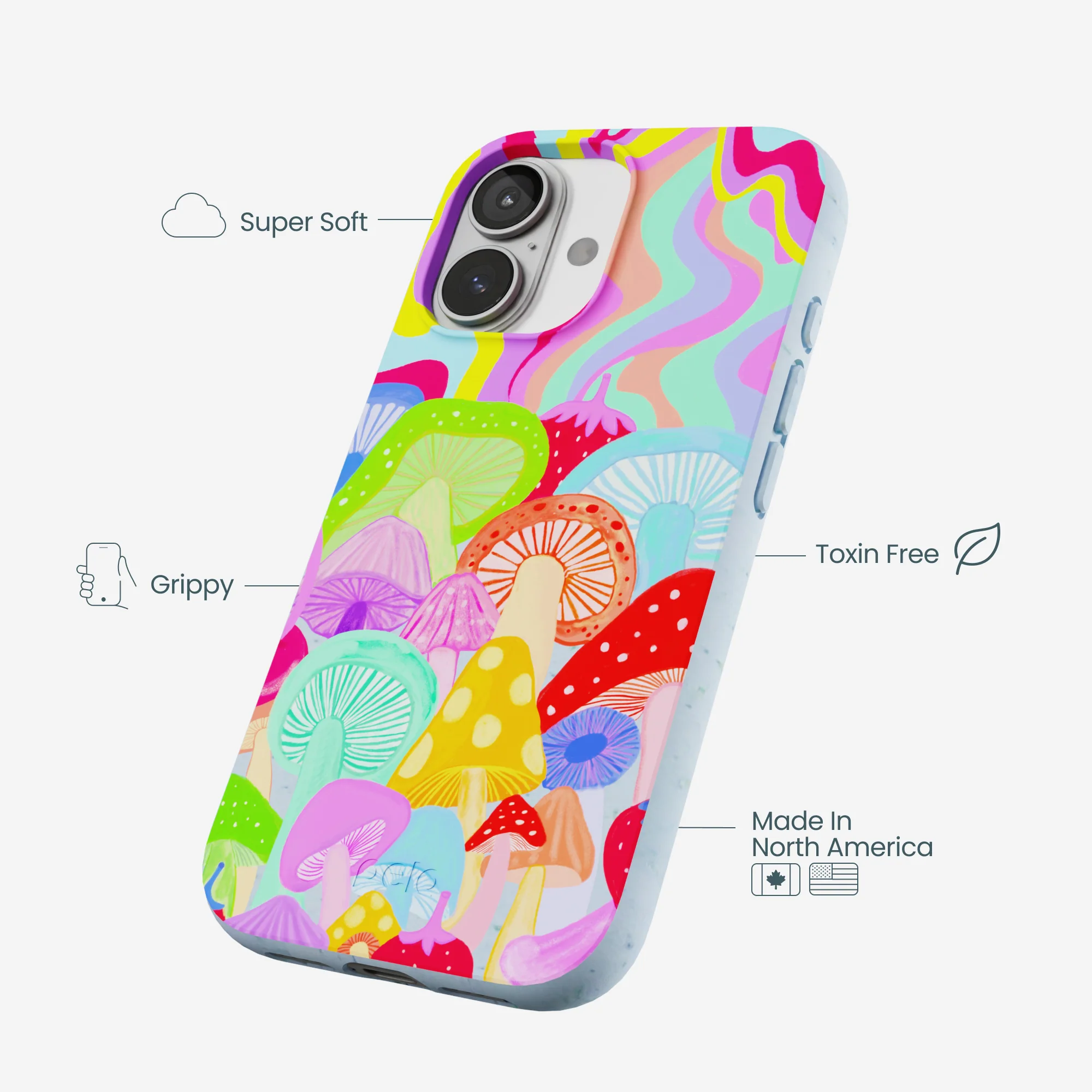 Powder Blue Shroom Spiral iPhone 17 Case - Image 4
