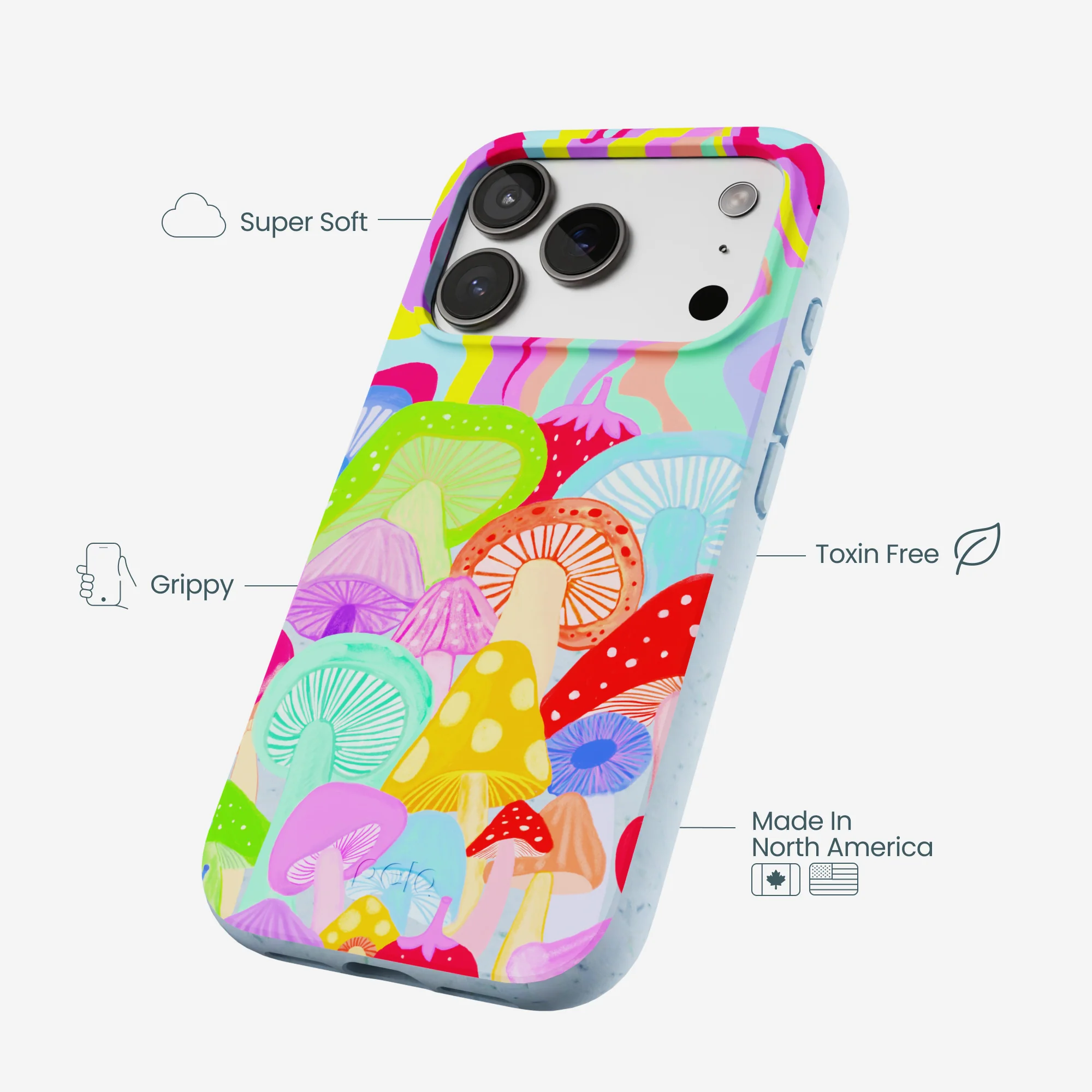 Powder Blue Shroom Spiral iPhone 17 Pro Case - Image 4