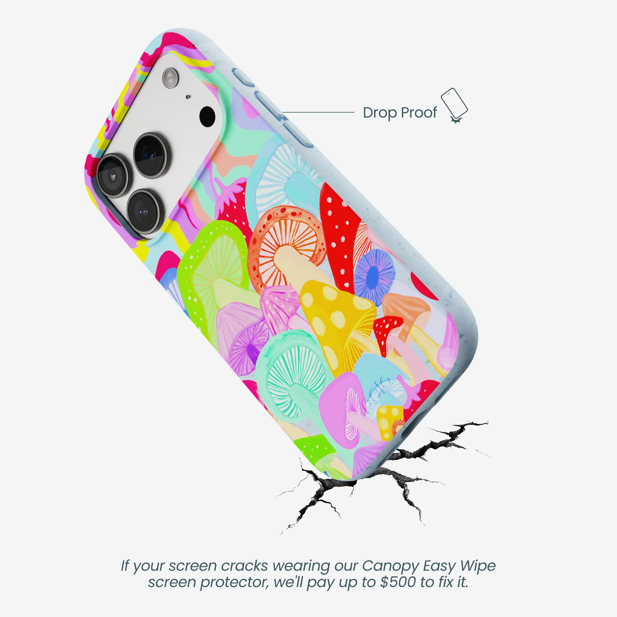 Powder Blue Shroom Spiral iPhone 17 Pro Case - Image 5