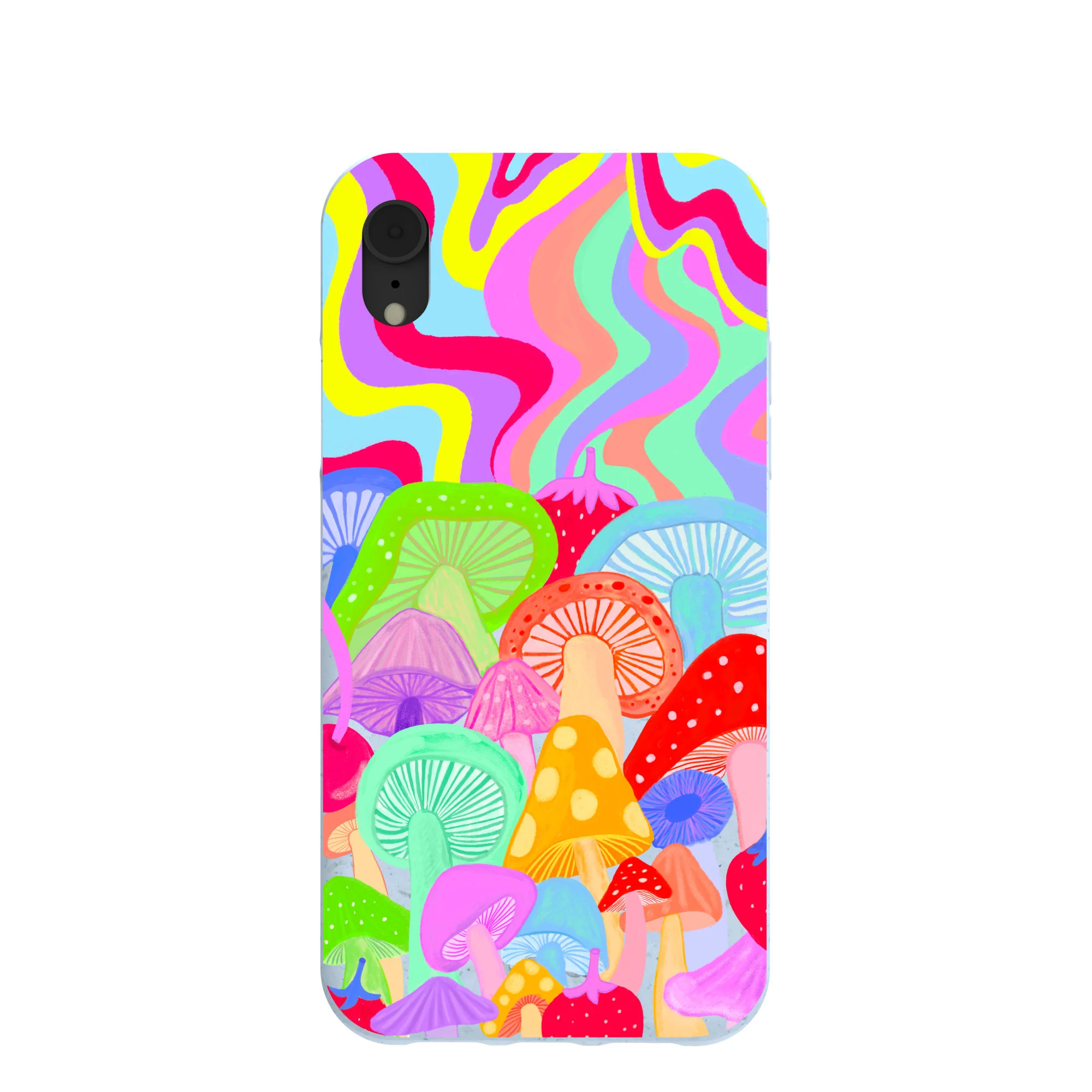 Powder Blue Shroom Spiral iPhone XR Case
