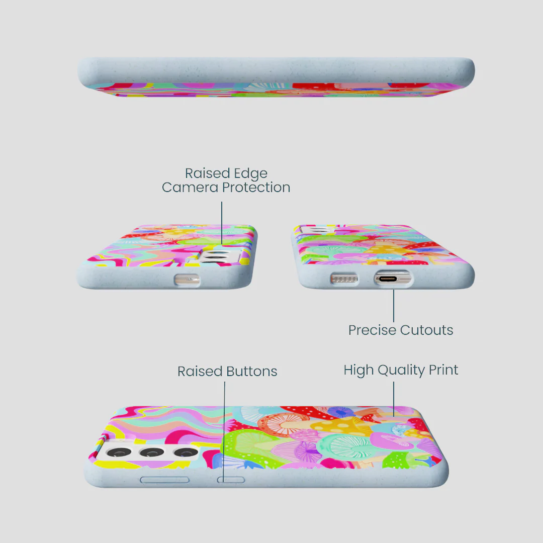 Powder Blue Shroom Spiral Samsung Galaxy S21 Case - Image 2