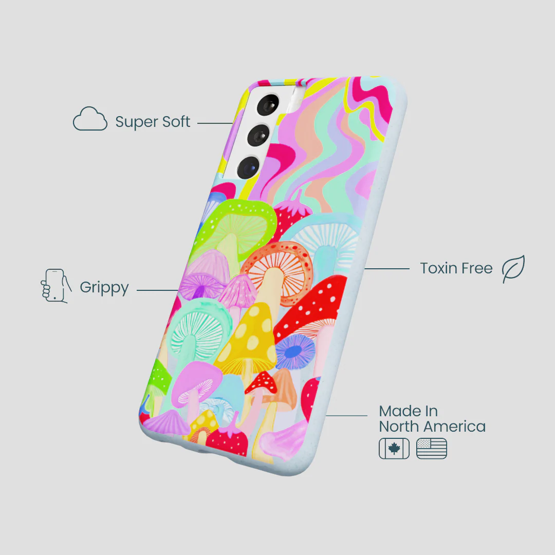 Powder Blue Shroom Spiral Samsung Galaxy S21 Case - Image 3