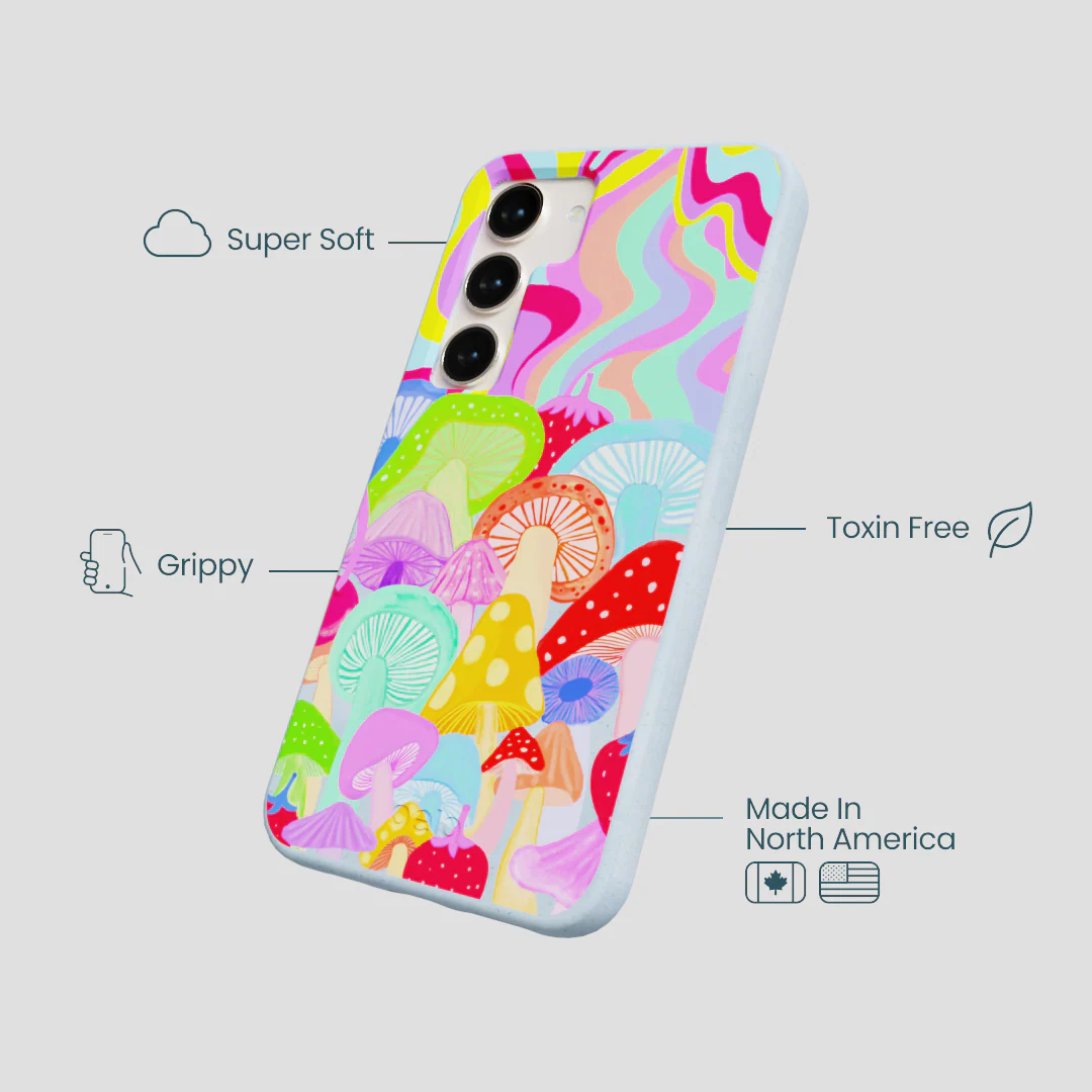 Powder Blue Shroom Spiral Samsung Galaxy S23 Case - Image 3