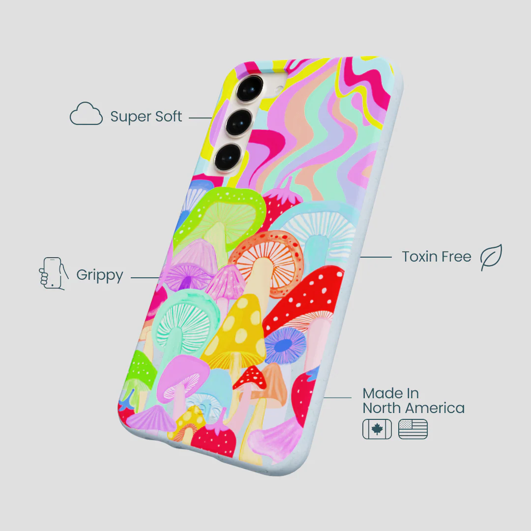 Powder Blue Shroom Spiral Samsung Galaxy S23+(Plus) Case - Image 3