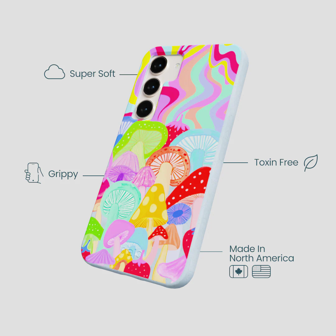Powder Blue Shroom Spiral Samsung Galaxy S24 Case - Image 3