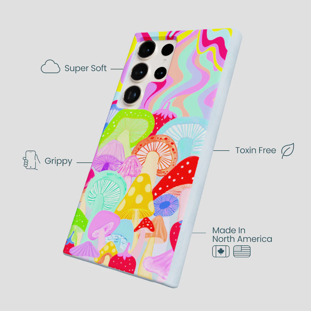 Powder Blue Shroom Spiral Samsung Galaxy S24 Ultra Case - Image 3
