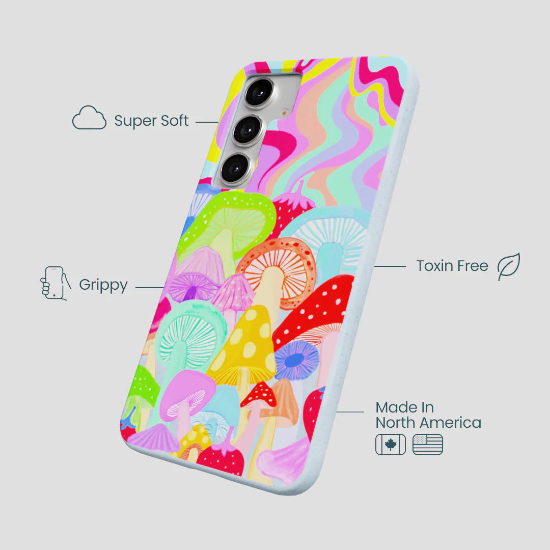Powder Blue Shroom Spiral Samsung Galaxy S25+(Plus) Case - Image 3