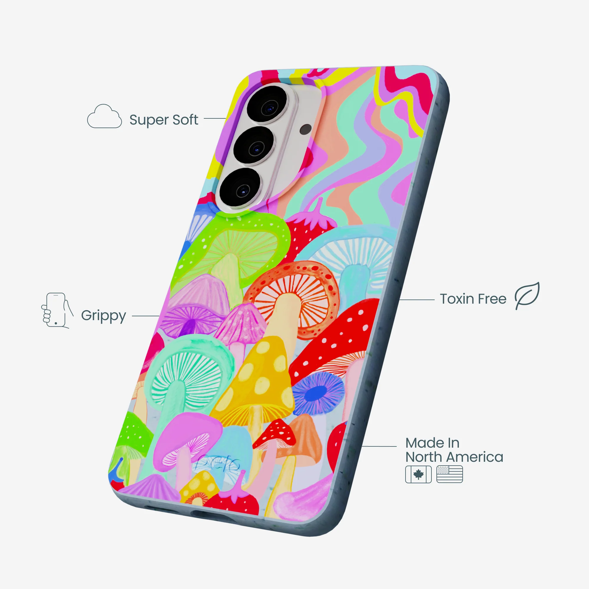 Powder Blue Shroom Spiral Samsung Galaxy S26 Case - Image 3