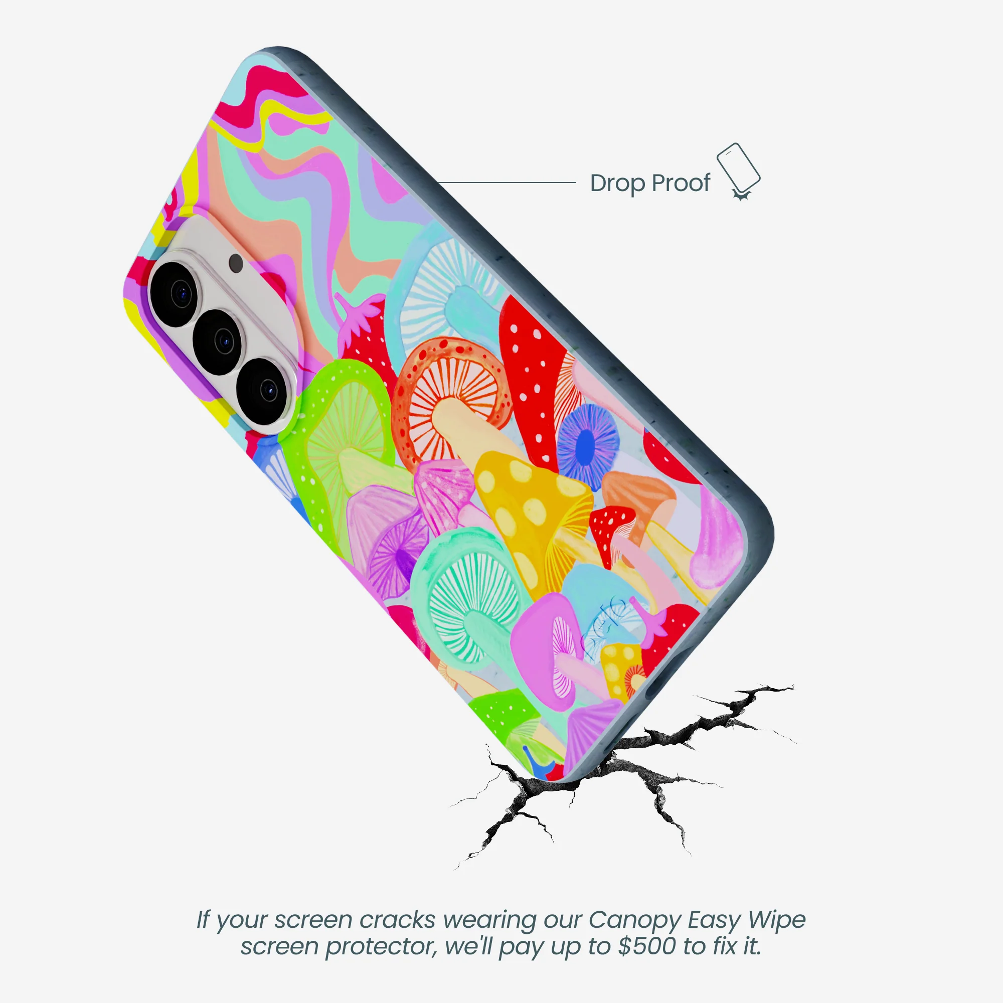 Powder Blue Shroom Spiral Samsung Galaxy S26 Case - Image 4