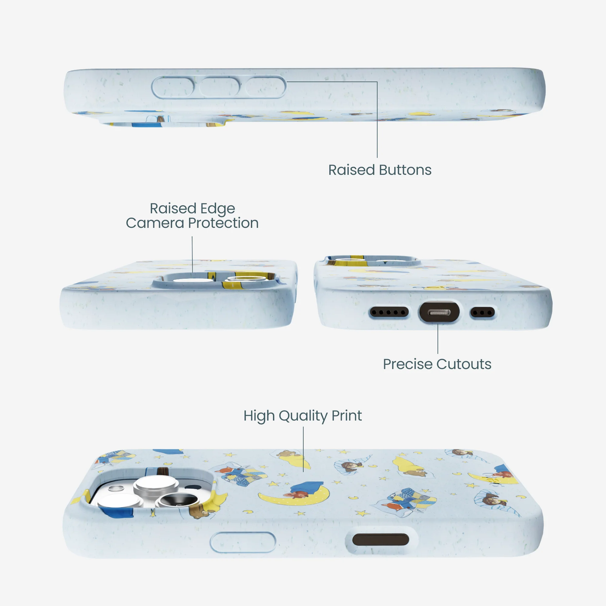 Powder Blue Starlight Sleep iPhone 16 Pro Max Case - Image 3