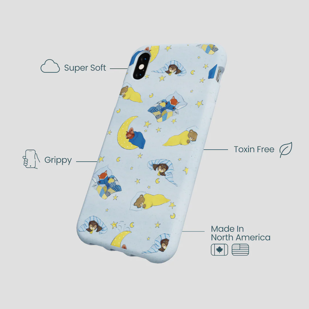 Powder Blue Starlight Sleep iPhone XR Case - Image 4
