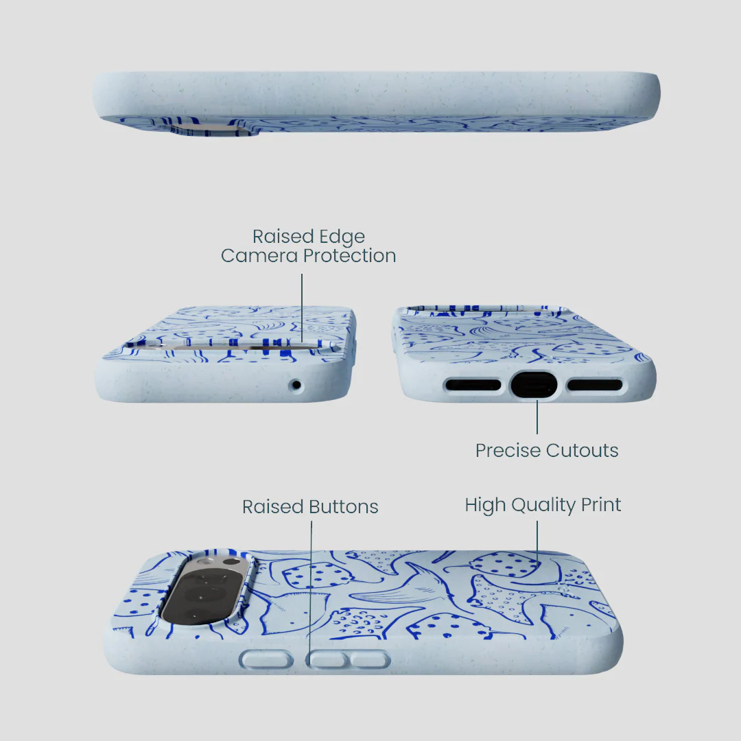 Powder Blue Stingray Fever Google Pixel 10/10 Pro Case - Image 3