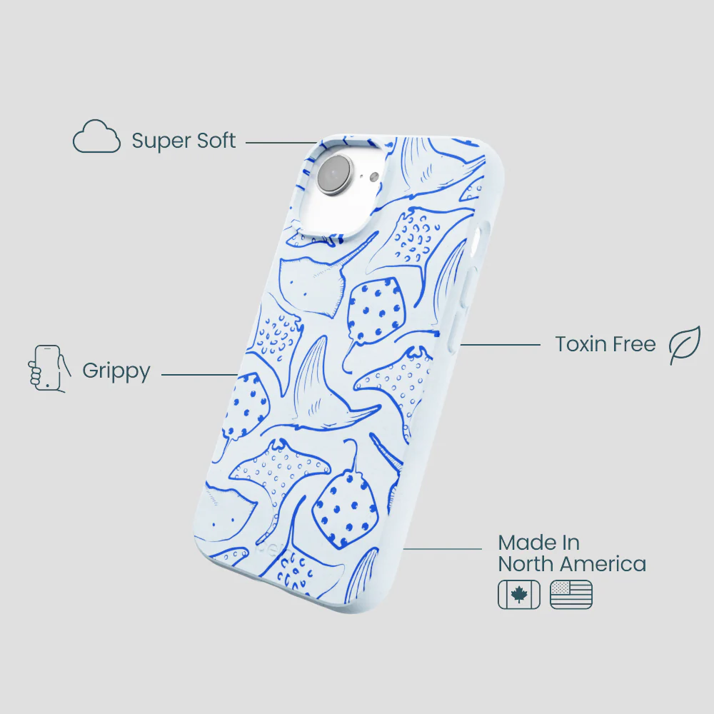 Powder Blue Stingray Fever iPhone 16e/17e Case - Image 4