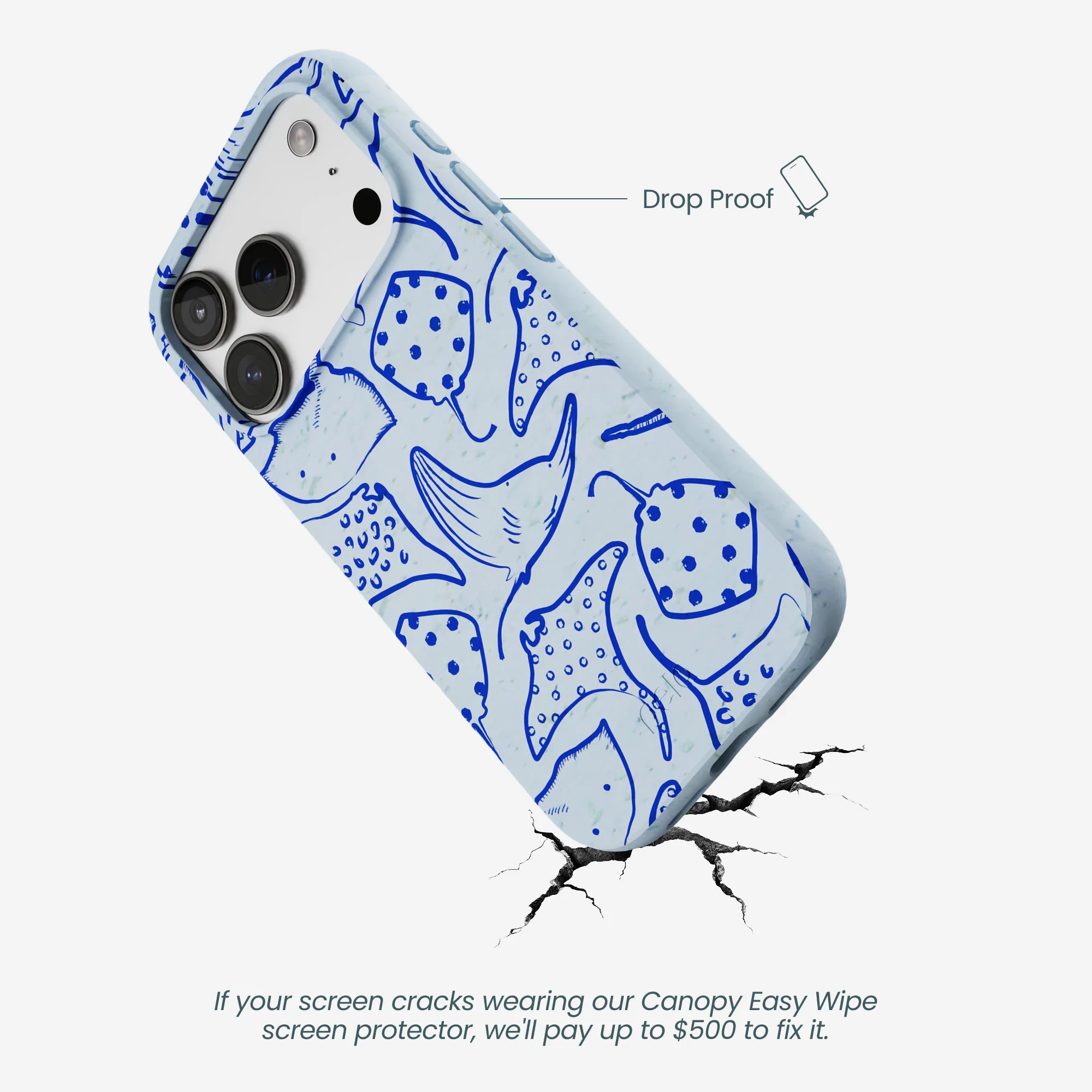 Powder Blue Stingray Fever iPhone 17 Pro Case - Image 5