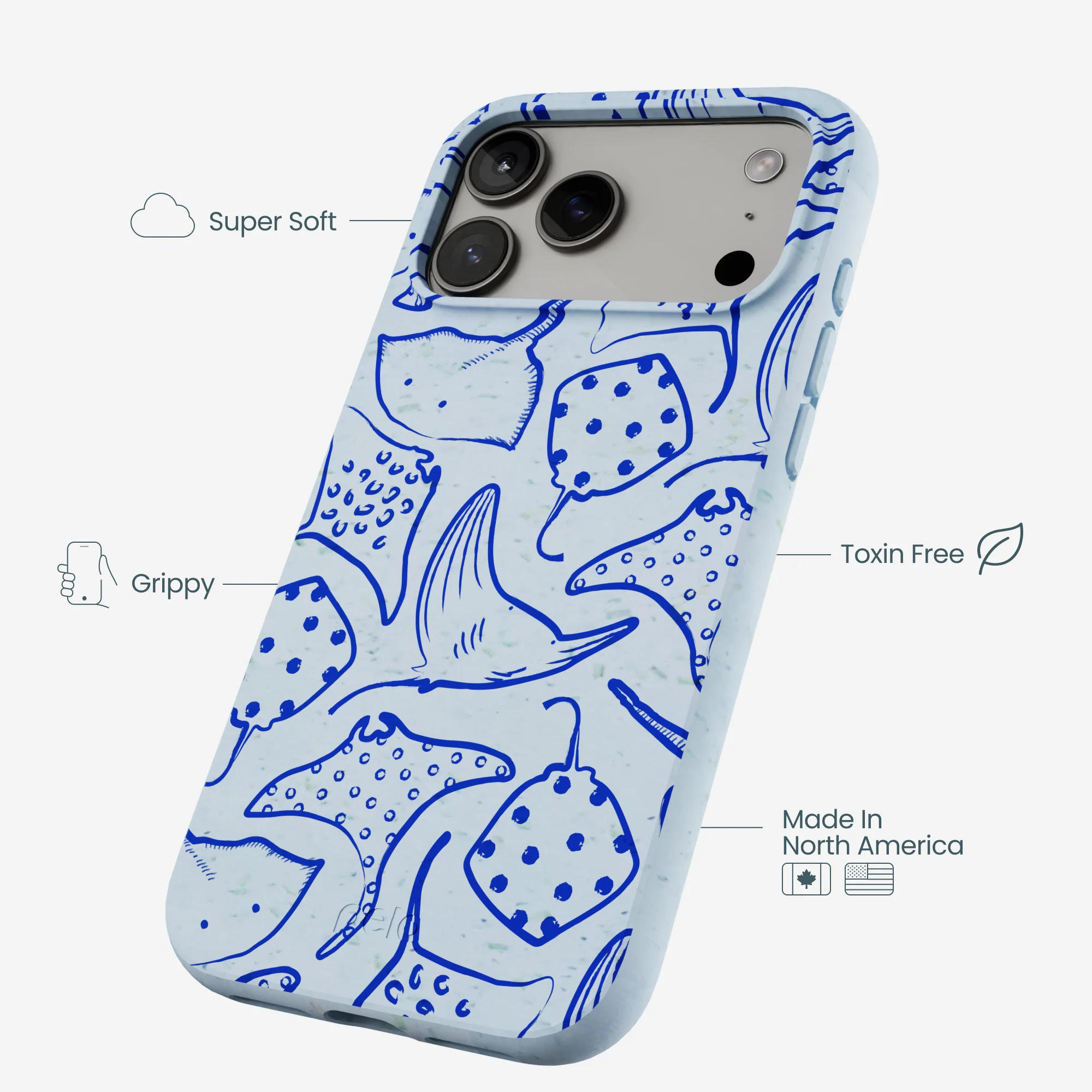 Powder Blue Stingray Fever iPhone 17 Pro Max Case - Image 4
