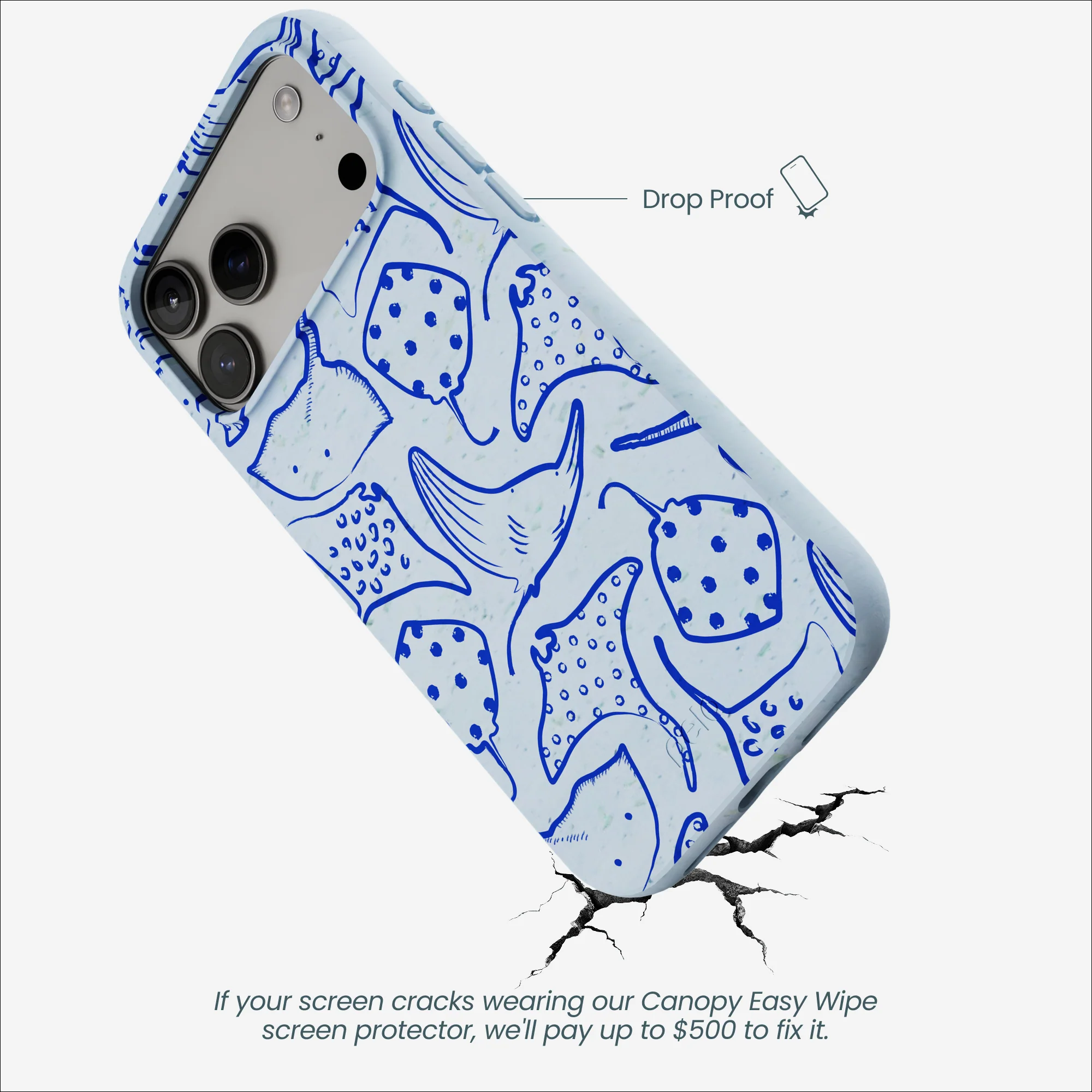 Powder Blue Stingray Fever iPhone 17 Pro Max Case - Image 5