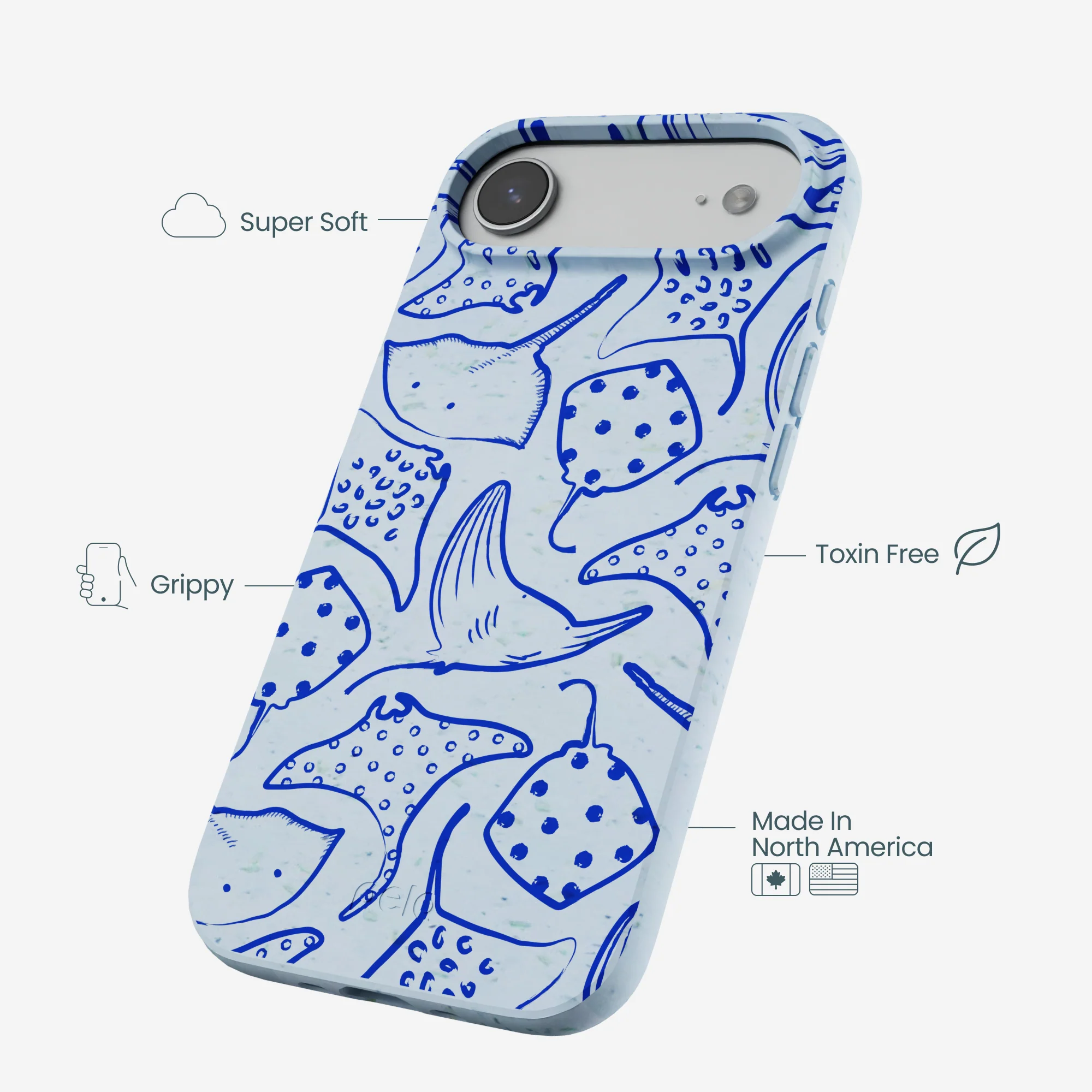 Powder Blue Stingray Fever iPhone Air Case - Image 4