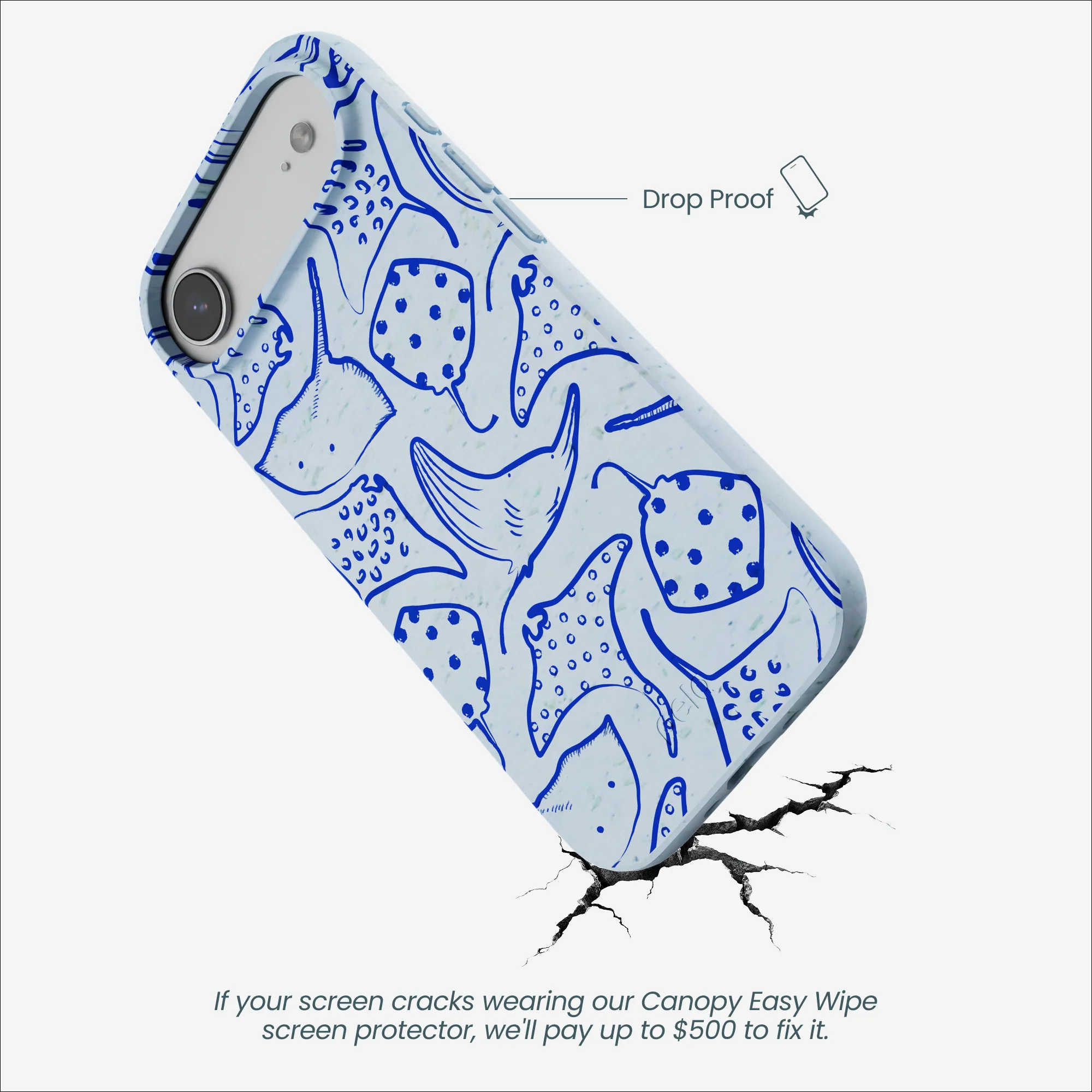 Powder Blue Stingray Fever iPhone Air Case - Image 5