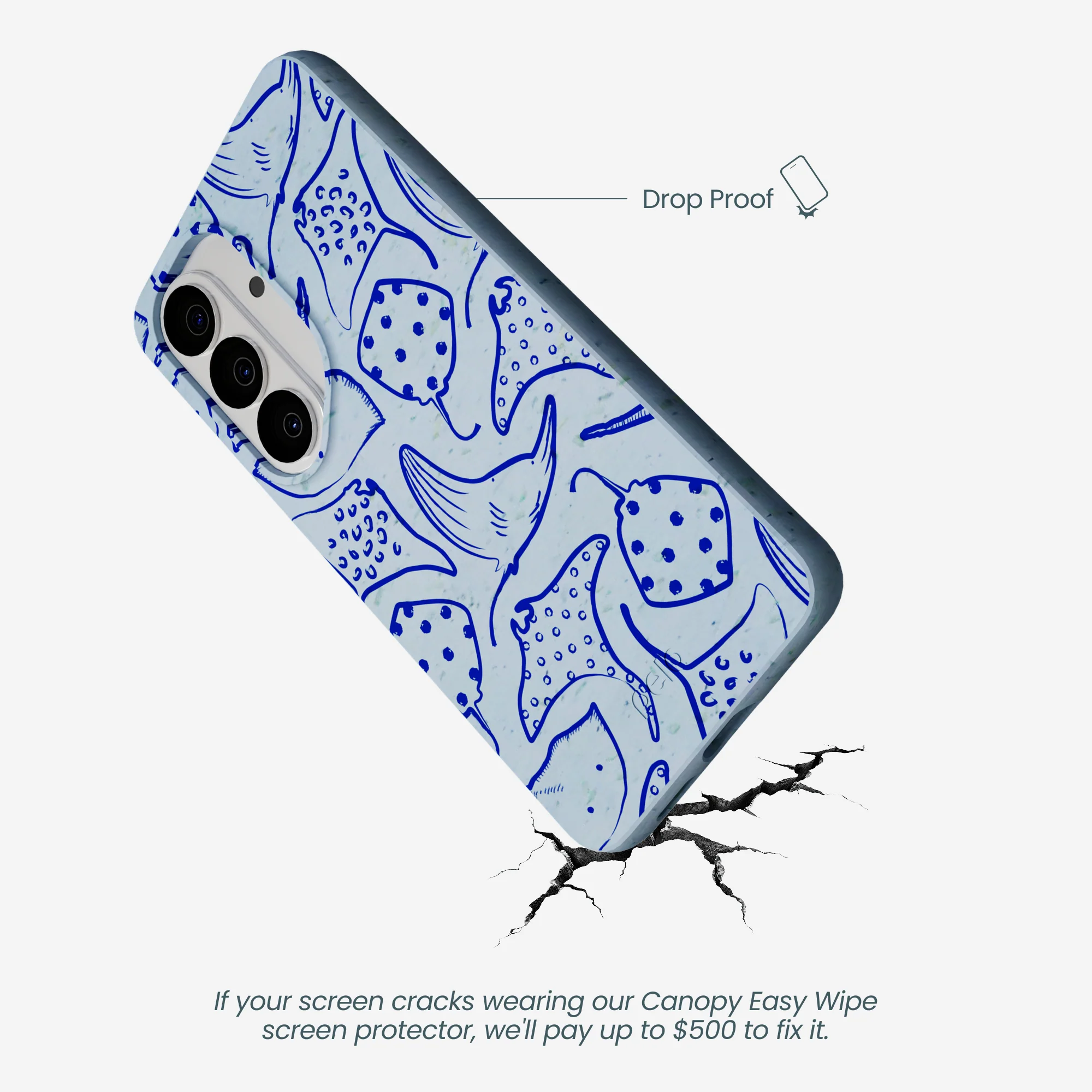 Powder Blue Stingray Fever Samsung Galaxy S26 Case - Image 5