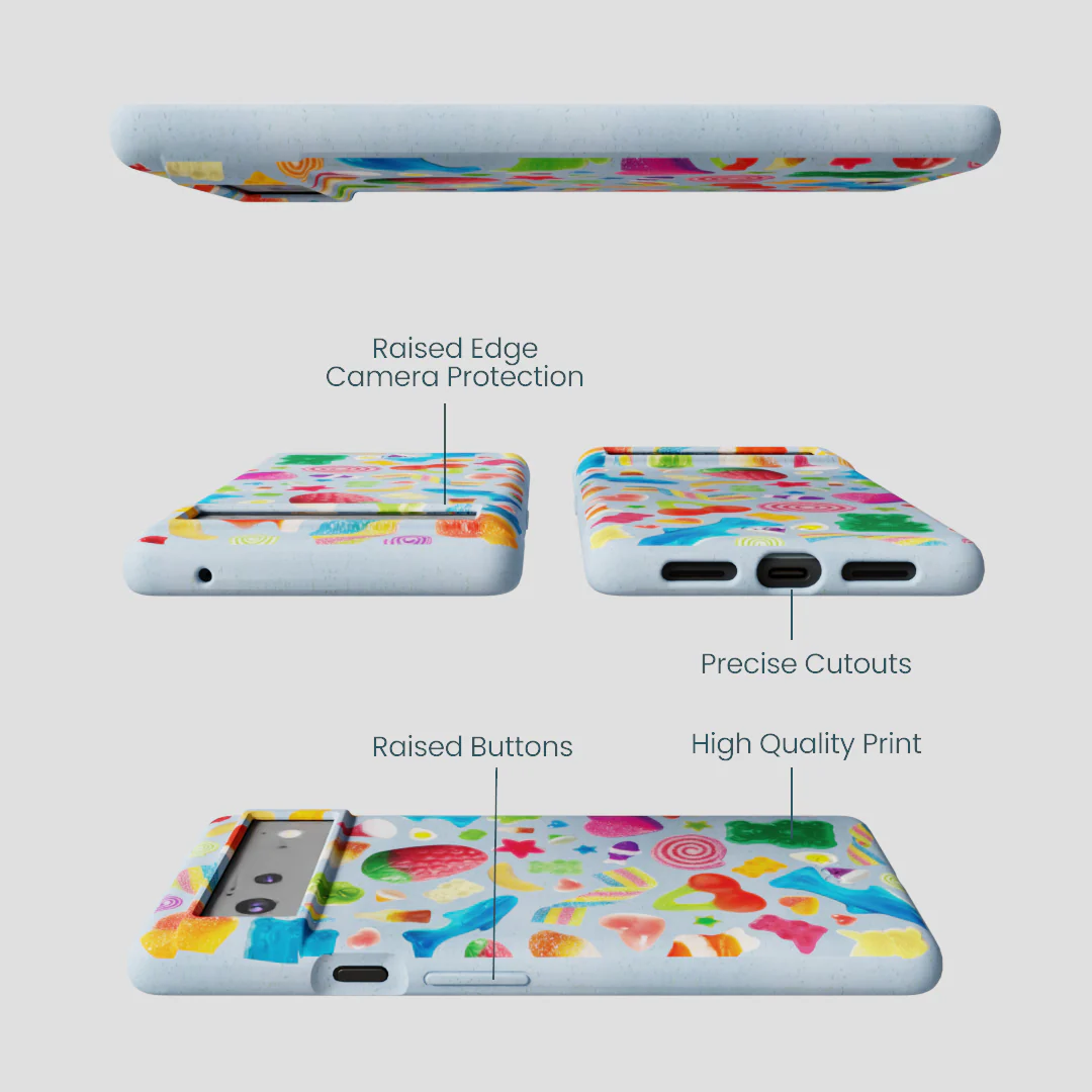 Powder Blue Super Gummies Google Pixel 6a Case - Image 3