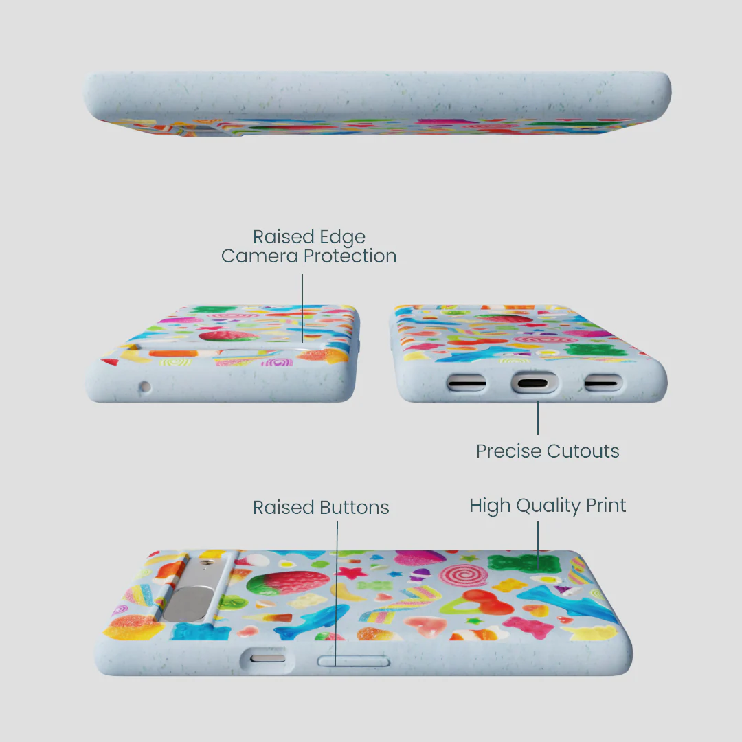 Powder Blue Super Gummies Google Pixel 7 Case - Image 3