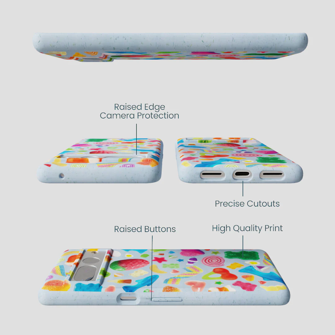 Powder Blue Super Gummies Google Pixel 7 Pro Case - Image 3
