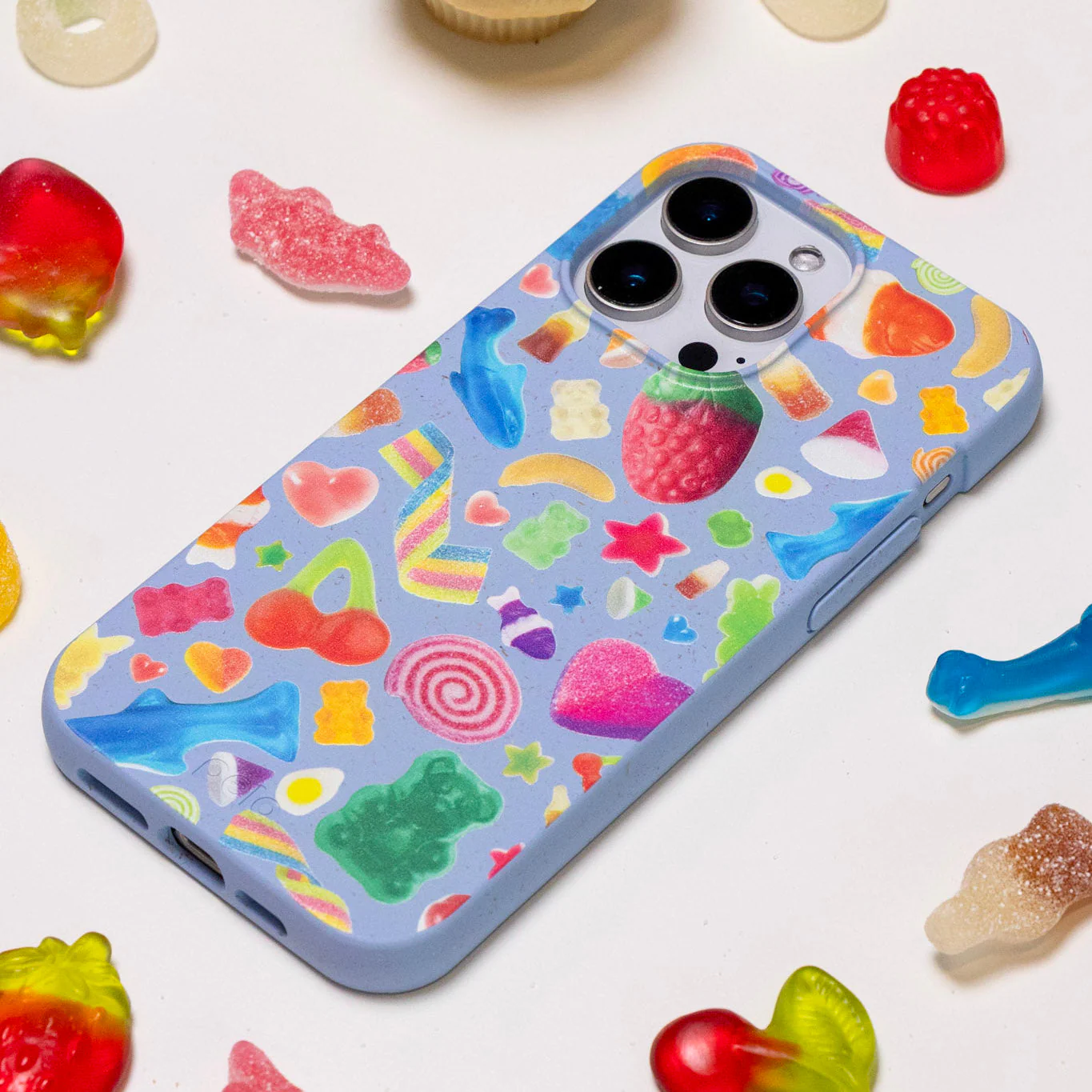 Powder Blue Super Gummies iPhone 14 Case - Image 2