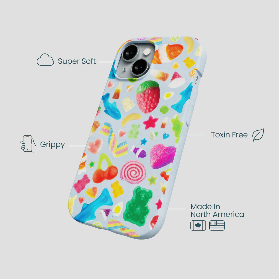 Powder Blue Super Gummies iPhone 14 Case - Image 4