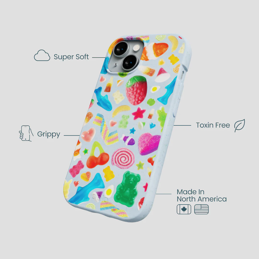 Powder Blue Super Gummies iPhone 15 Case - Image 4