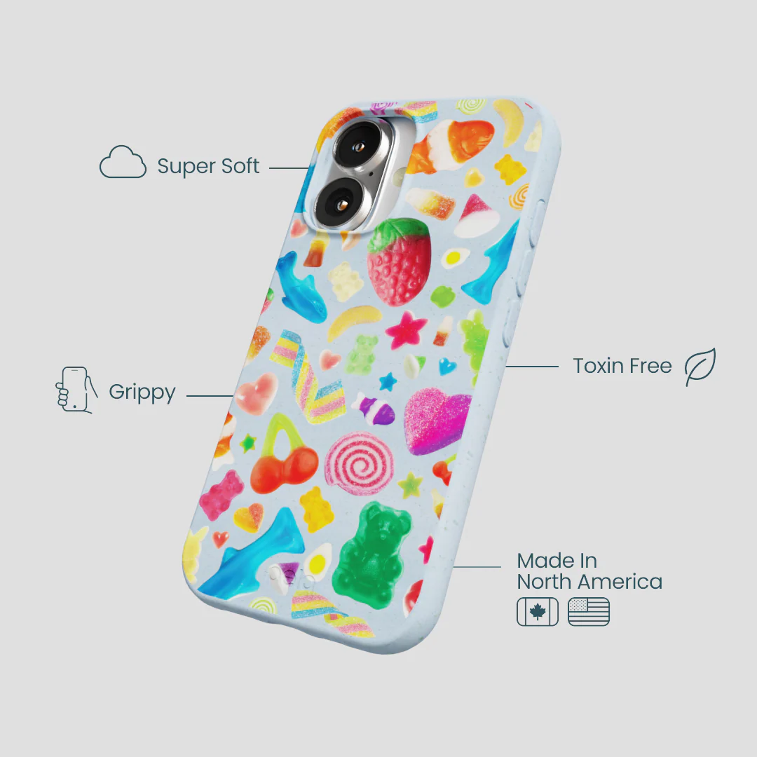 Powder Blue Super Gummies iPhone 16 Case - Image 4