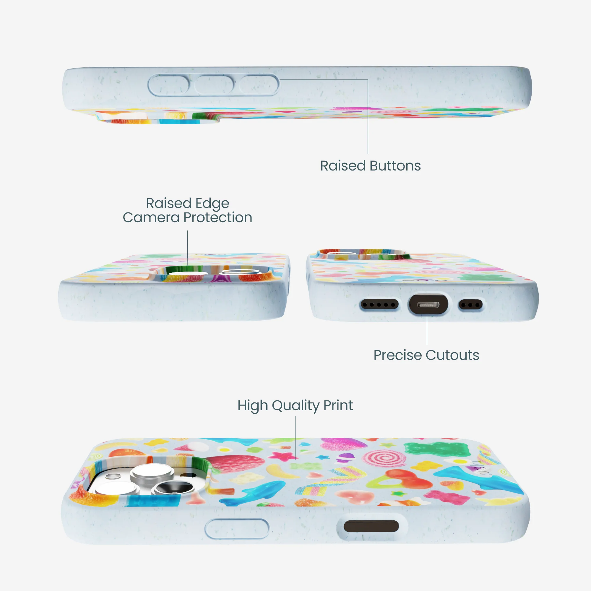 Powder Blue Super Gummies iPhone 16 Pro Max Case - Image 3